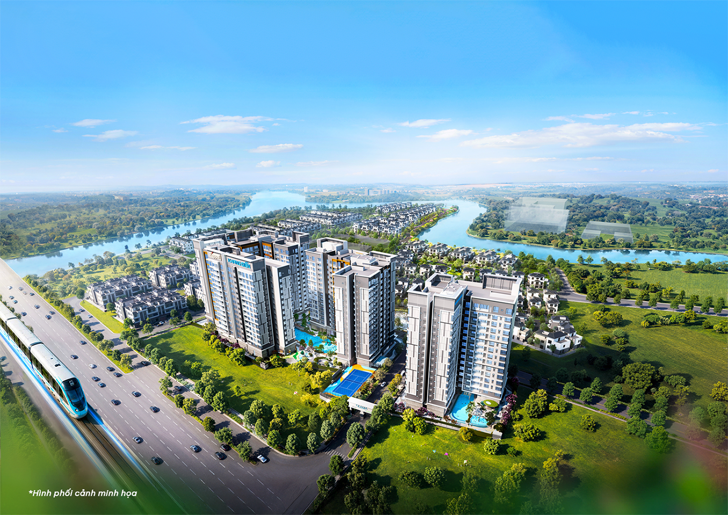 Phối cảnh trên cao khu vực dự án Gladia Heights