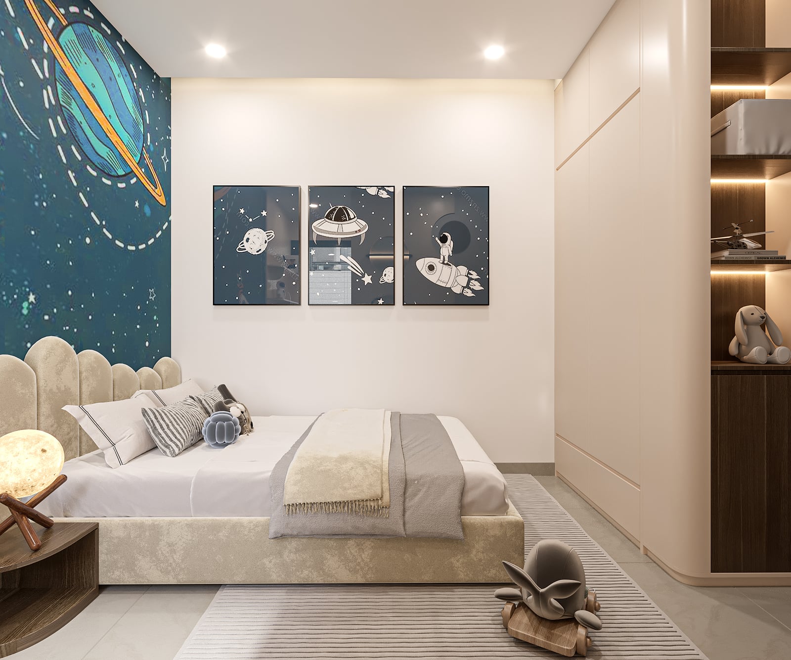 Phòng ngủ trẻ em chủ đề vũ trụ — dự án NBB Garden III, Quận 8, TP.HCM