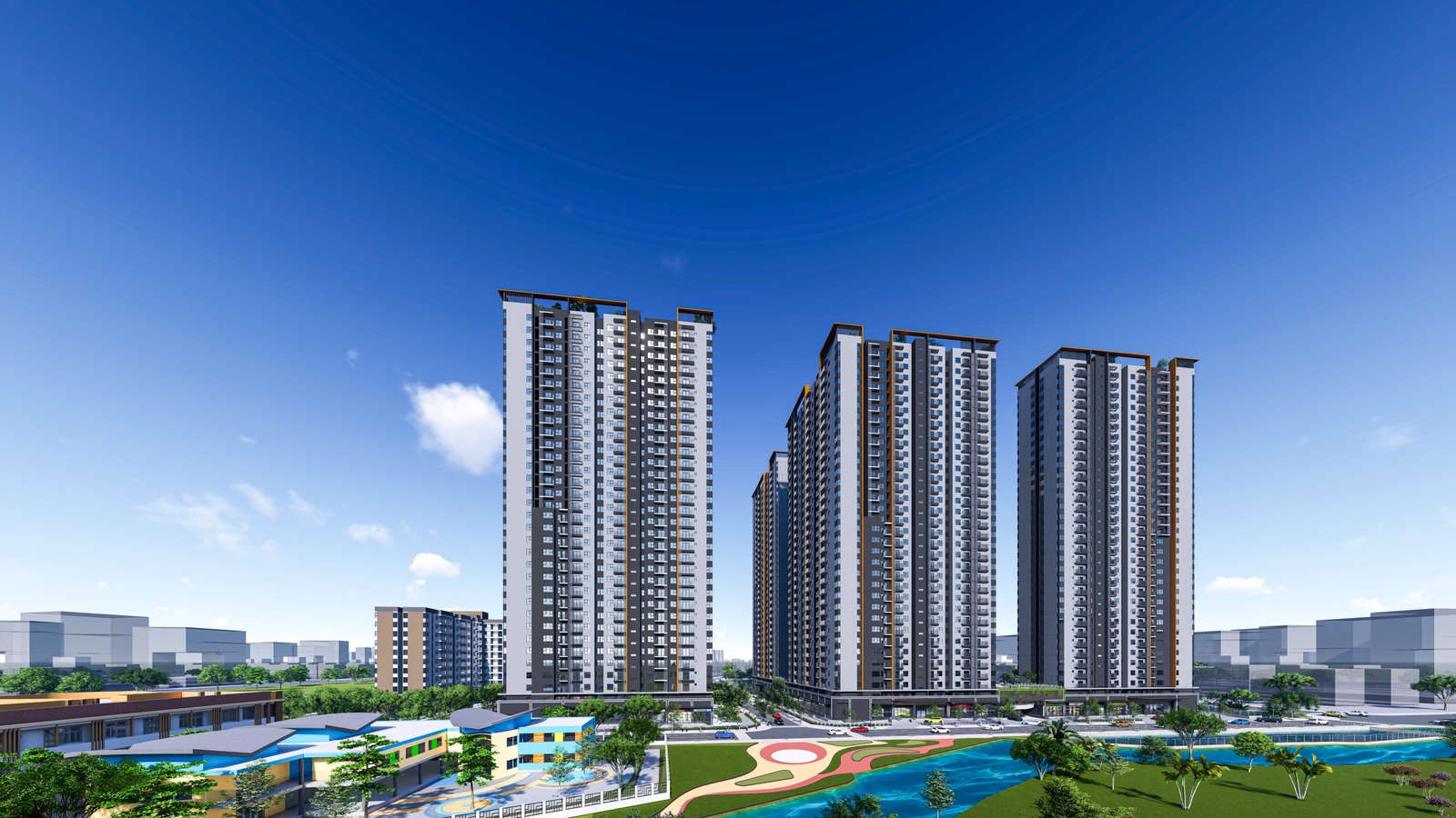 Phối cảnh cụm tháp dự án NBB Garden III nhìn từ xa