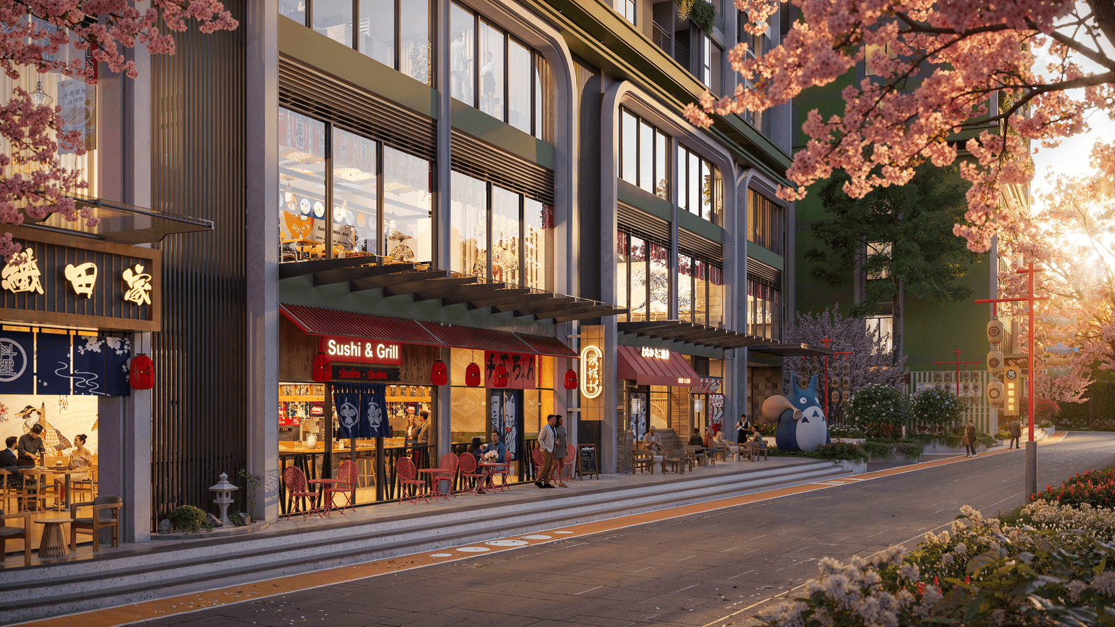 Phố Nhật — dãy retail phong cách izakaya trong khuôn viên dự án