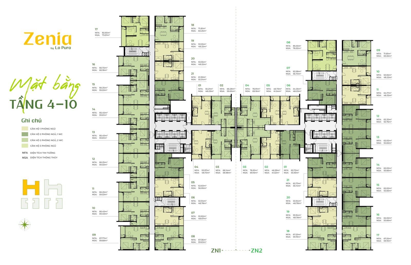 Mặt bằng tầng điển hình 4–39 Zenia (trang 1) — dự án La Pura