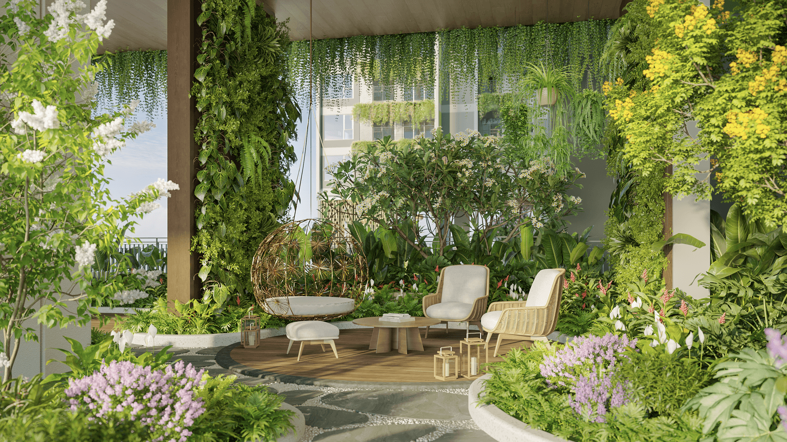 Vườn đọc sách tầng 20 — Zenia — dự án La Pura
