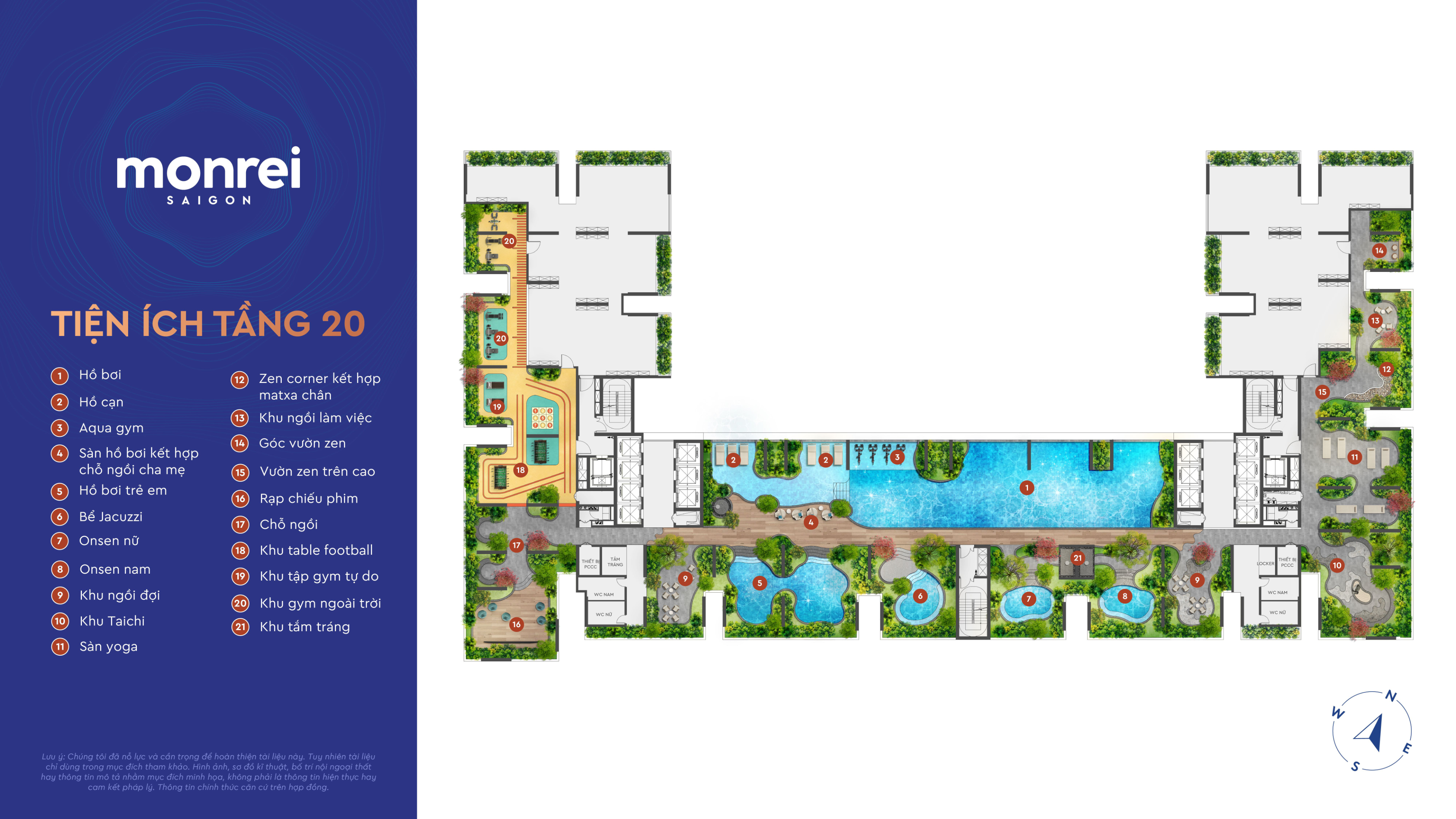 Sơ đồ Tiện ích Tầng 20 dự án Monrei Saigon