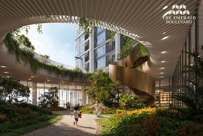 Phối cảnh minh hoạ khối đế dự án The Emerald Boulevard