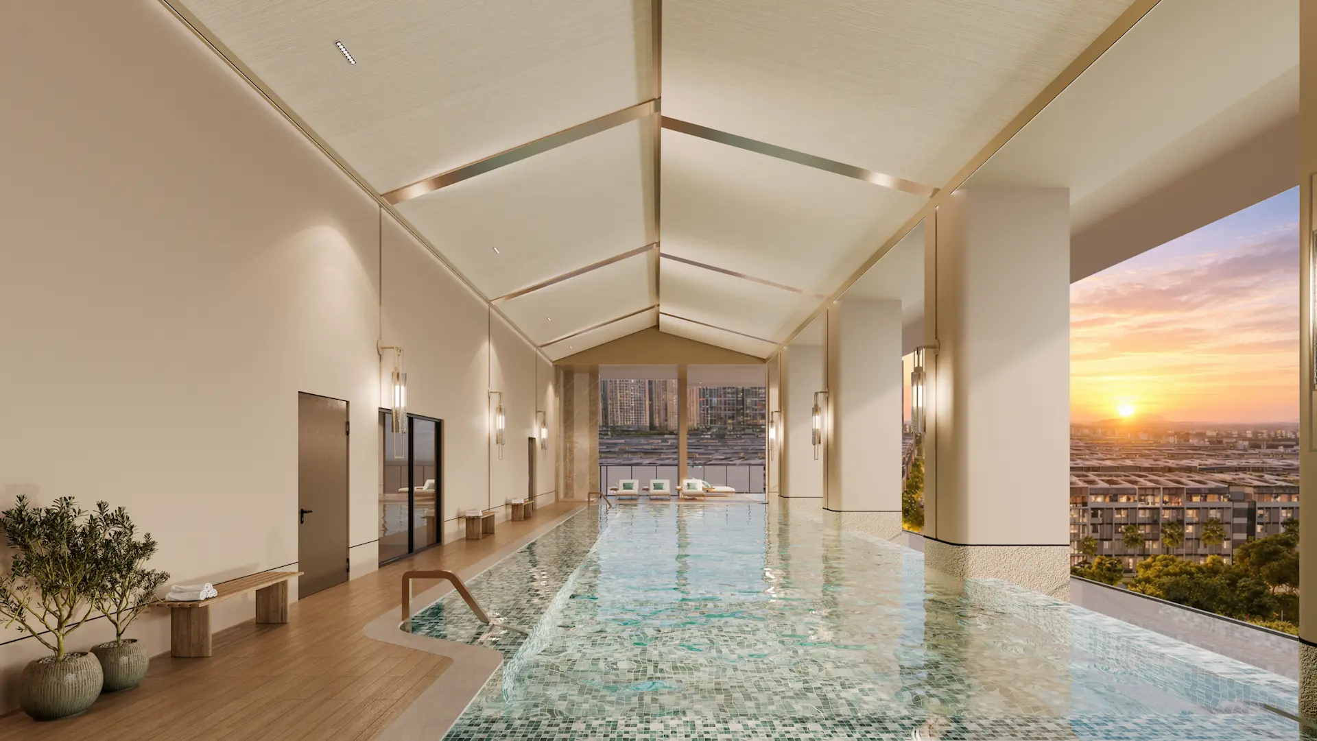 Phối cảnh hồ bơi tại dự án The Westique Residences, 289 Kinh Dương Vương