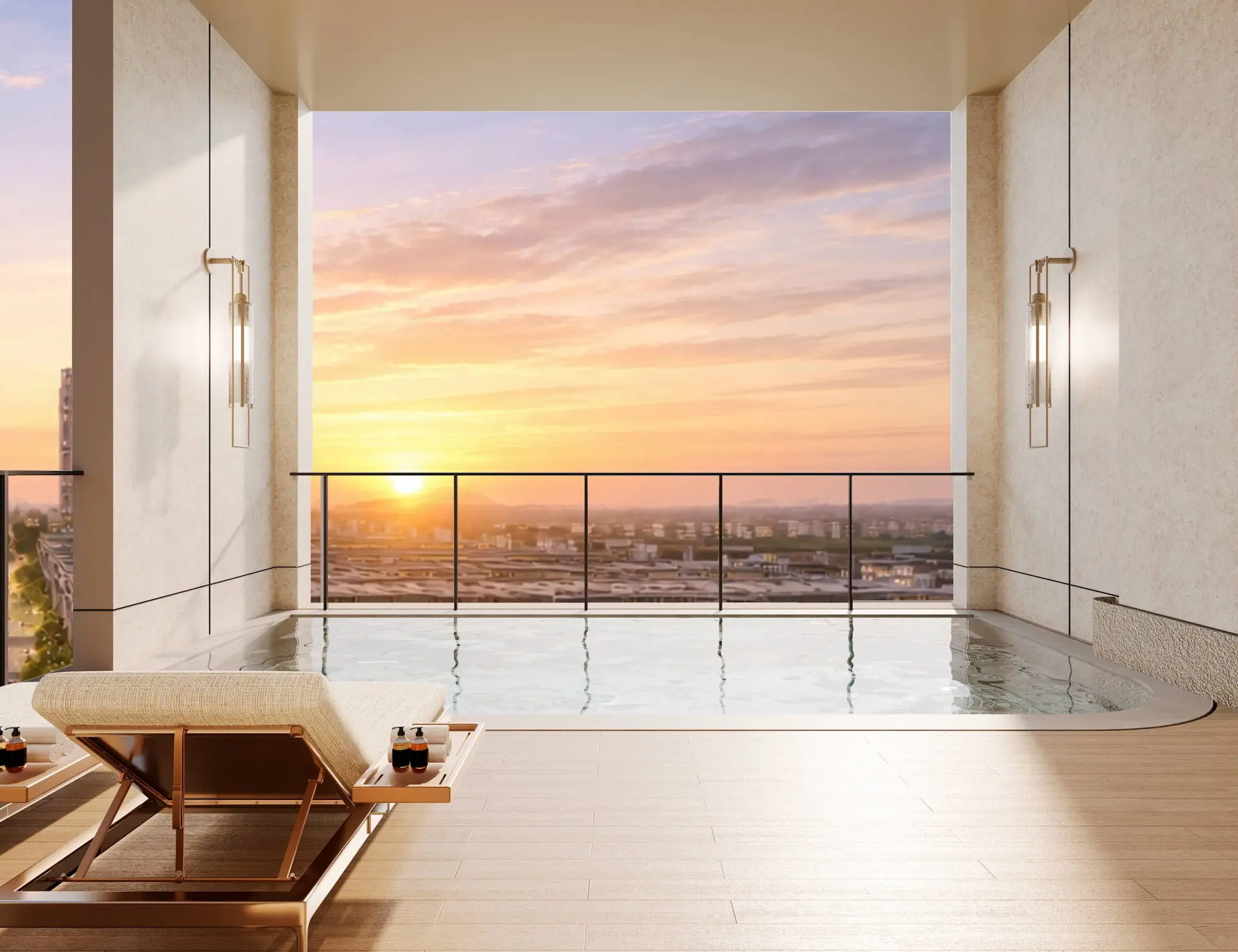 Phối cảnh khu jacuzzi tại dự án The Westique Residences