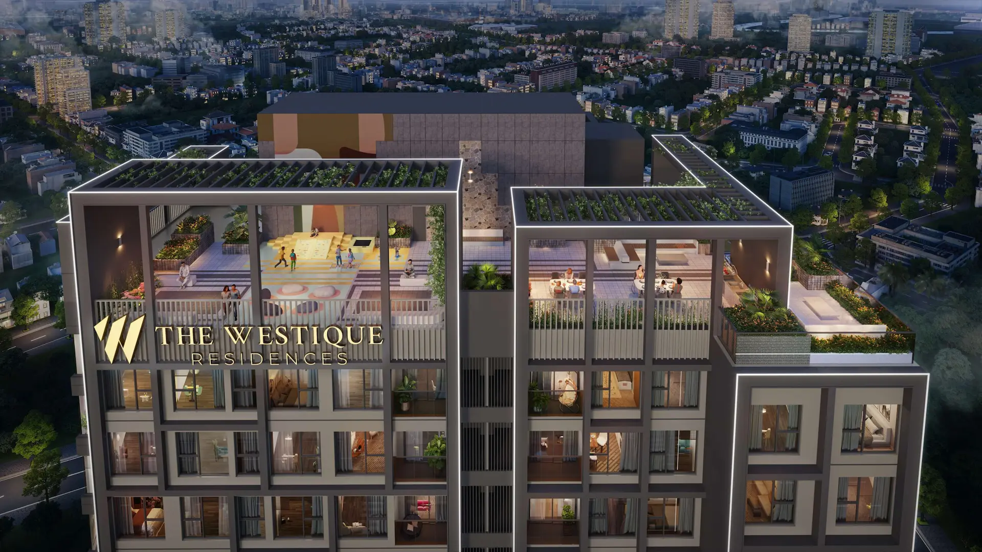 Phối cảnh khu vực ngắm cảnh tại dự án The Westique Residences
