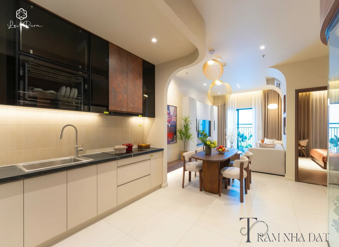 Một luật sư bất động sản tại bàn làm việc đang mở bộ hồ sơ dự án gồm bản vẽ mặt bằng, quyết định giao đất, hợp đồng mua bán và giấy phép xây dựng, tay dùng bút đánh dấu các dòng về mục đích sử dụng đất và thời hạn sở hữu, cạnh đó có con dấu, kính đọc tài liệu và máy tính, bối cảnh văn phòng pháp lý nghiêm túc, ánh sáng tự nhiên rõ nét