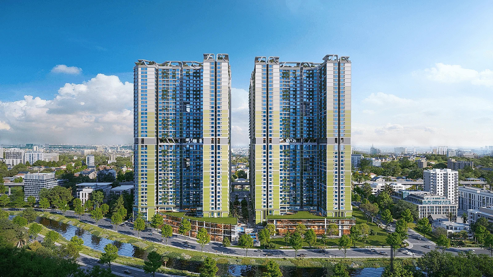 Phối cảnh mặt sau công trình dự án La Pura