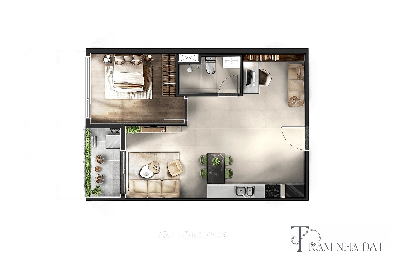 Phối cảnh thực tế một khối chung cư cao tầng ven Quốc lộ 13 với phần đế thương mại sầm uất ở tầng trệt, các cửa hàng mặt kính mở sáng đèn, lối vào khu căn hộ tách riêng, một khu văn phòng nhỏ treo biển làm việc ban ngày, cư dân và khách hàng di chuyển qua lại, biển chỉ dẫn phân khu rõ ràng, không khí đô thị đông đúc nhưng trật tự, góc chụp rộng nhấn mạnh sự khác nhau giữa khu ở, khu thương mại và khu làm việc trong cùng một dự án