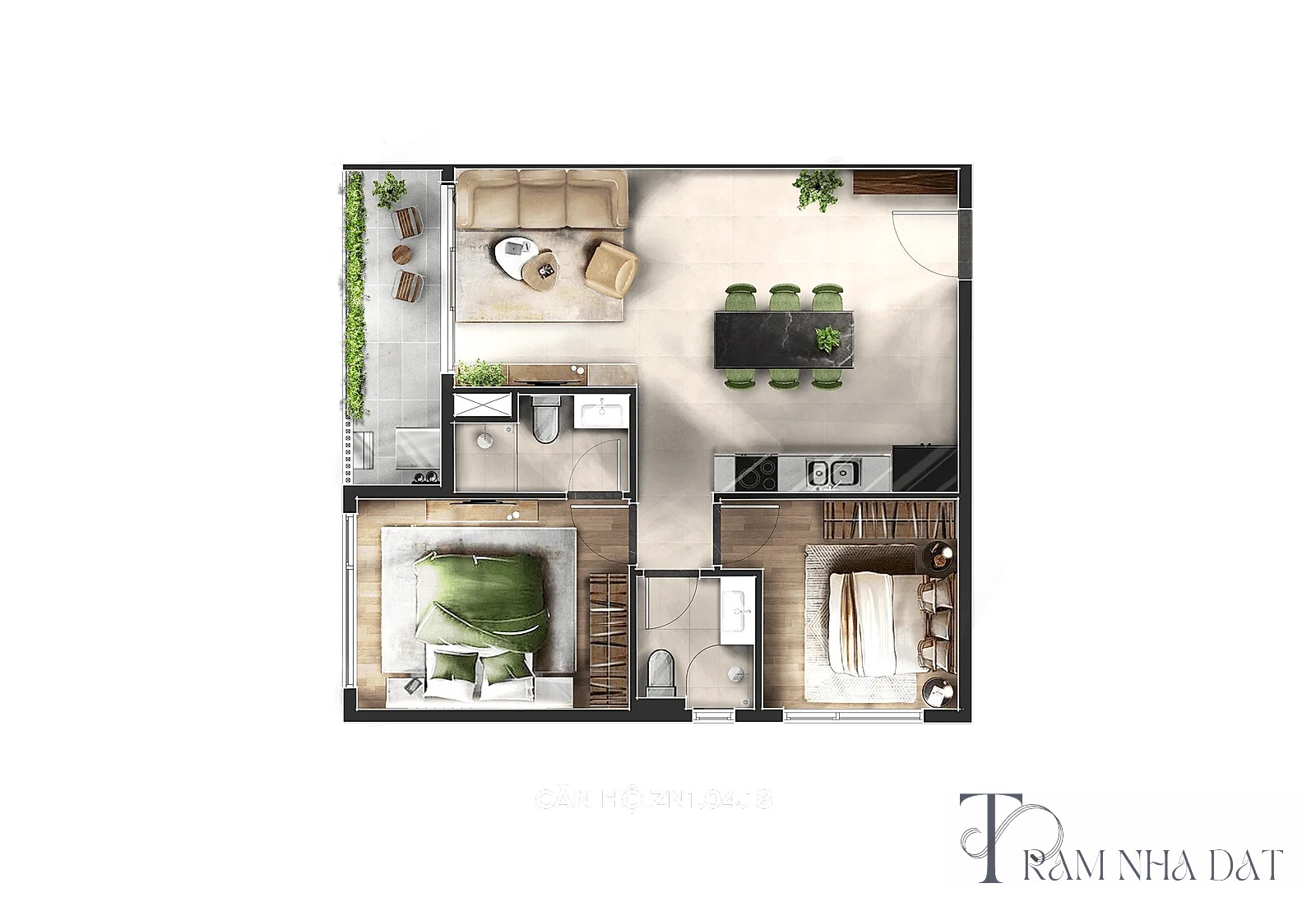 Mặt bằng căn hộ Zenia, ký hiệu ZN1.04.18