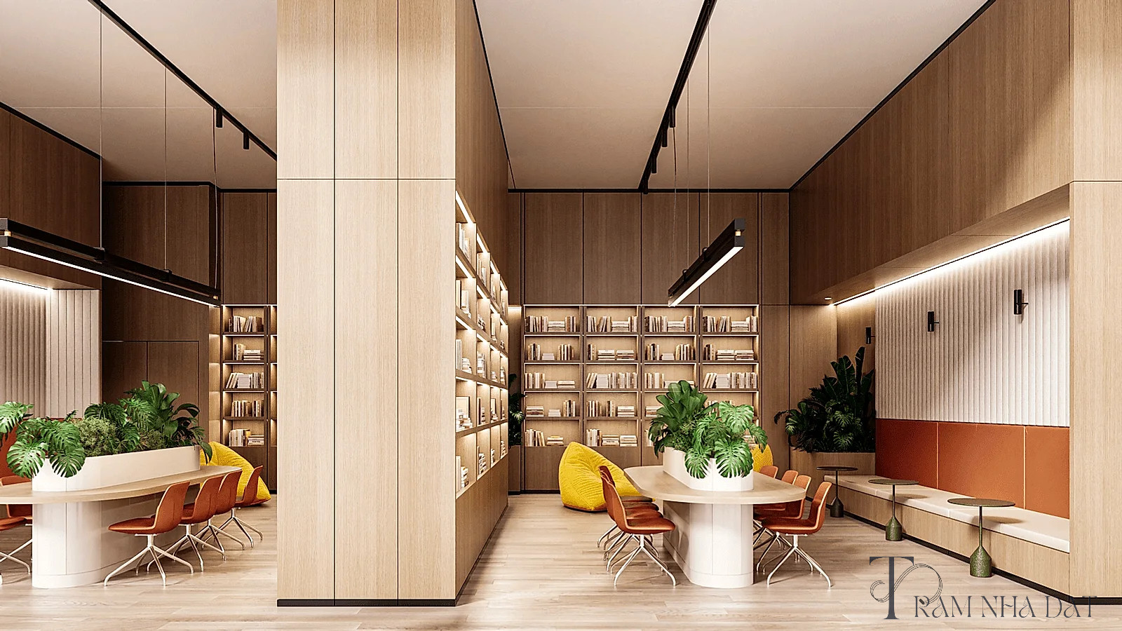 Phối cảnh không gian học tập (learning space) tầng 3, phân khu Risa